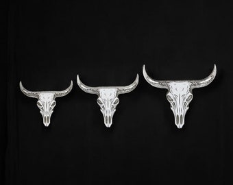 Sterling Silver Longhorn Charm – Western Solderable Accent, Texas Bull Skull, DIY Jewelry Making, Sterling Western Jewelry Supplies