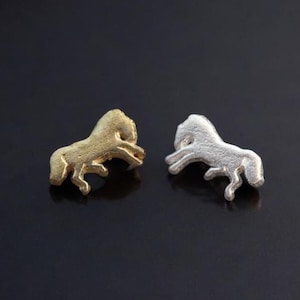 Tiny Bucking Horse Mustang Accent Embellishments in Sterling Silver or Brass - Soldering and Jewelry Making Components