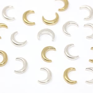 Big Crescent Moon Accent Embellishments in Sterling Silver or Brass - Soldering and Jewelry Making Components
