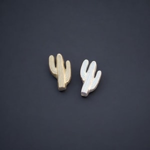 Saguaro Cactus Cacti Accent Embellishments in Sterling Silver or Brass - Soldering and Jewelry Making Components