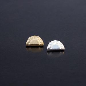 SALE Rising Sun Accent Embellishments in Sterling Silver or Brass - Soldering and Jewelry Making Components