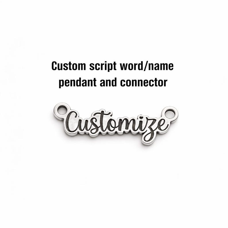 Custom Script Font Word or Name Custom Sterling Silver Pendant ...