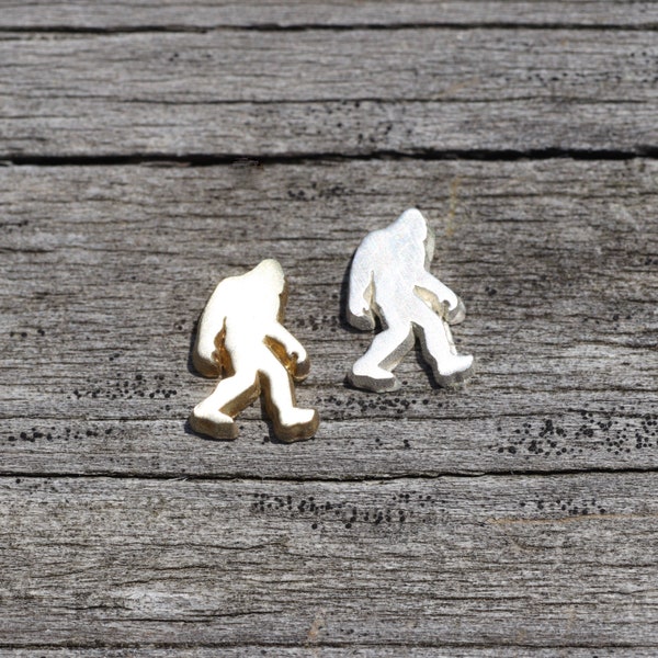 Bigfoot Sasquatch Accent Embellishments in Sterling Silver or Brass - Soldering and Jewelry Making Components
