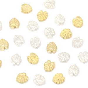 Monstera Leaf Accent Embellishments in Sterling Silver or Brass - Soldering and Jewelry Making Components