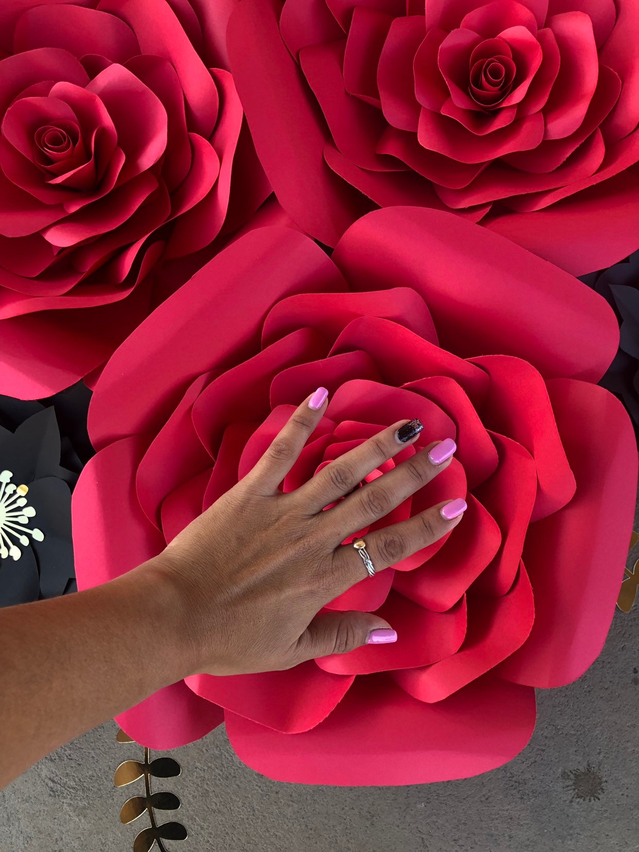 Rose Paper Flower / Paper Flower Backdrop /Birthday Paper Etsy