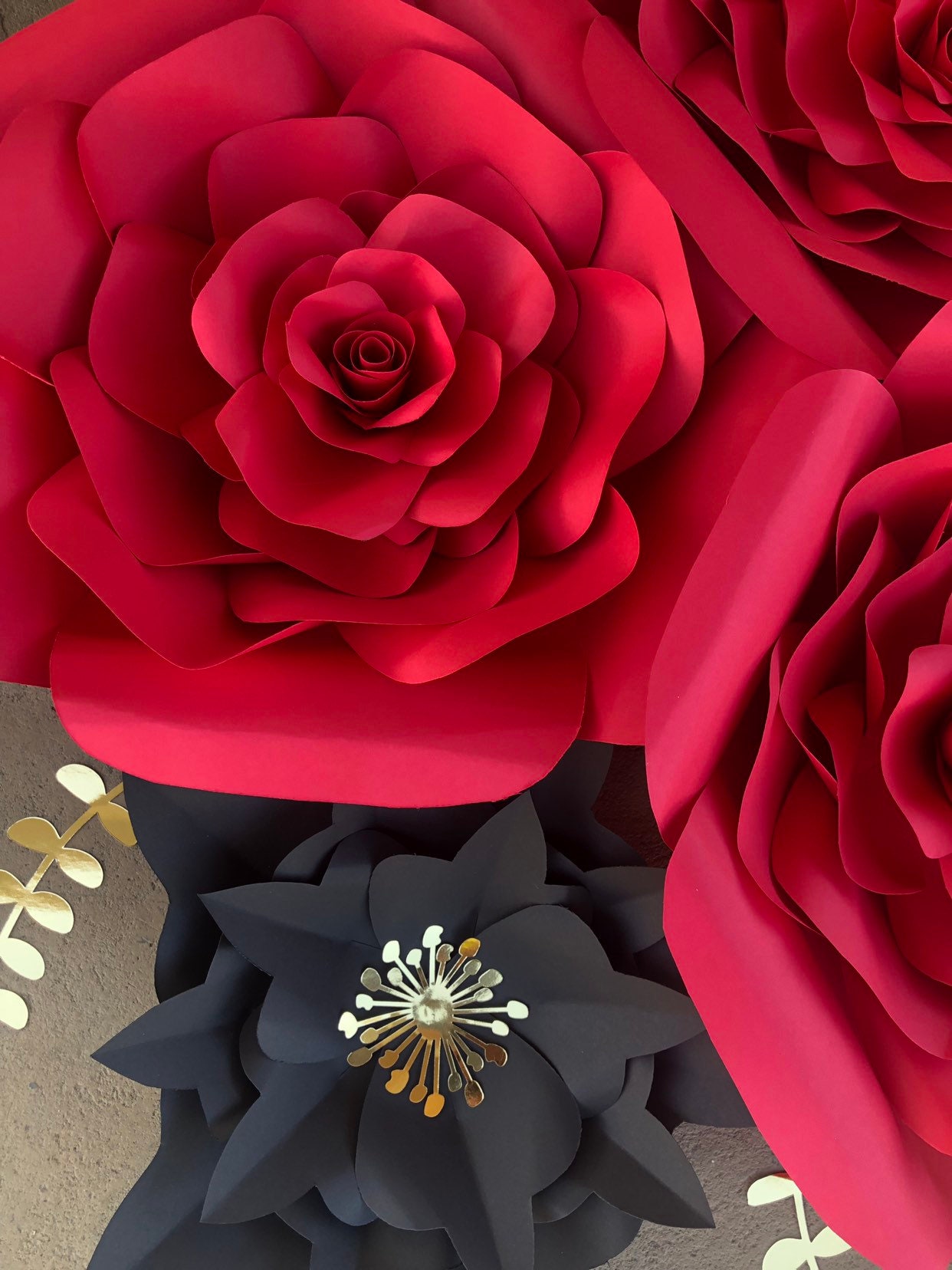 Rose Paper Flower / Paper Flower Backdrop /Birthday Paper Etsy