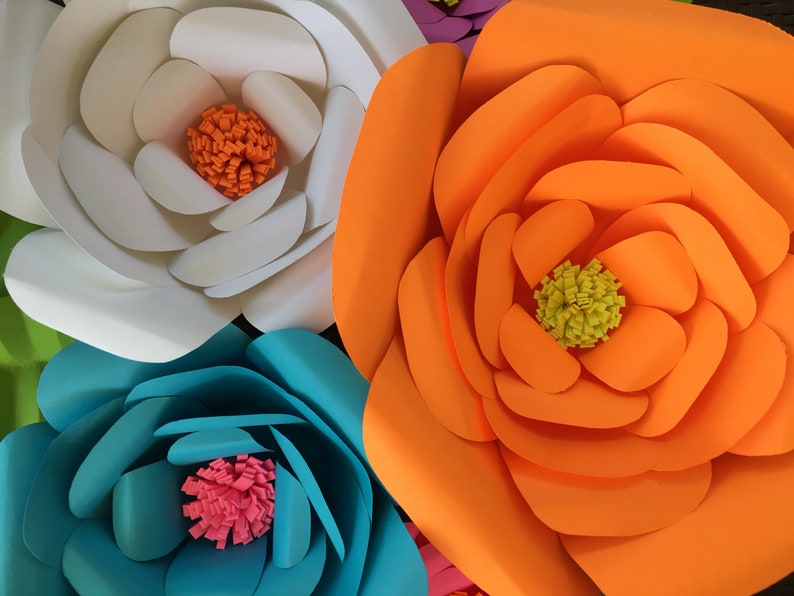 Paper Flower Wall Decor Backdrop Paper Flowers Wedding Etsy