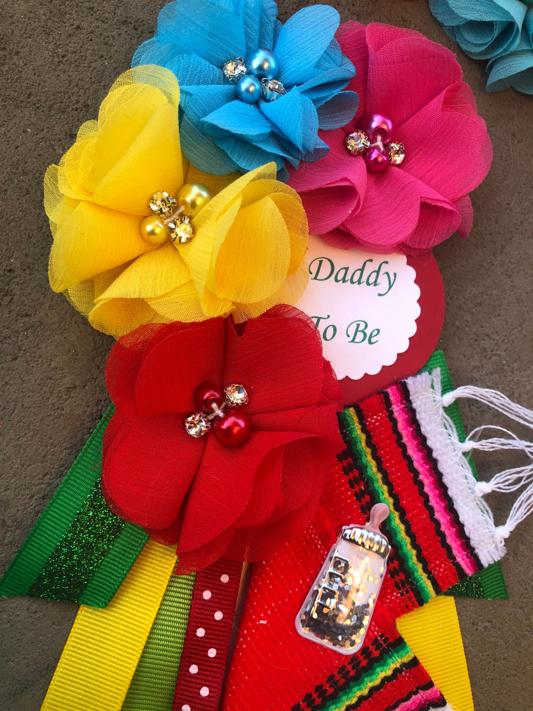 Fiesta Flower Belt Baby Shower Corsage Fiesta Flower Belt Etsy