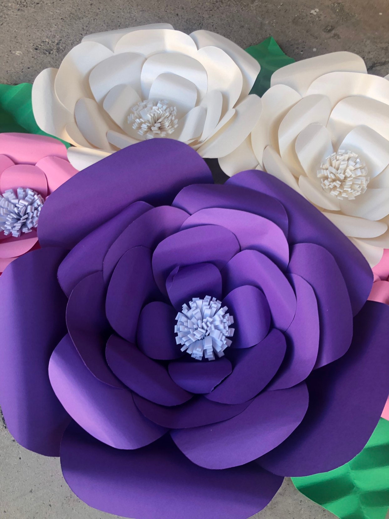 Paper Flower Set Birthday Paper Flower Paper Flower Etsy