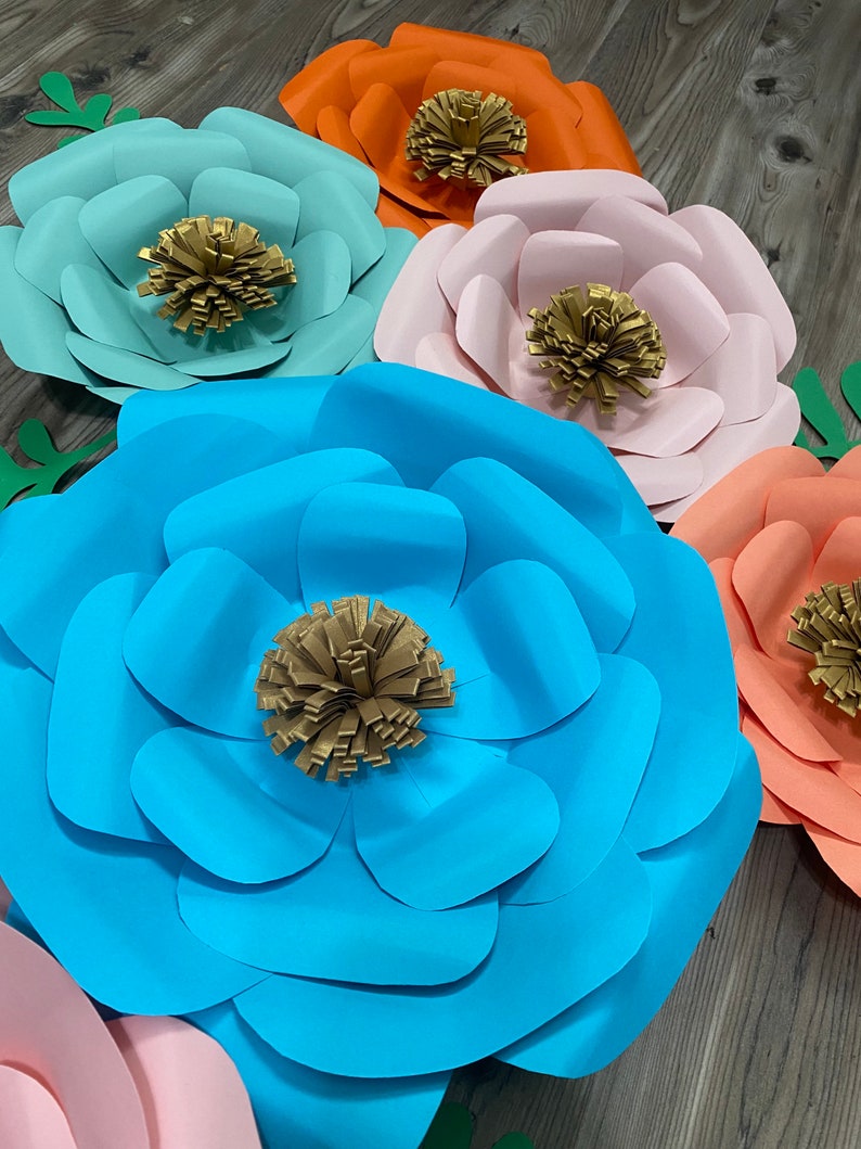 Paper Flowers / Paper Flower Backdrop / Birthday Paper Flowers Etsy