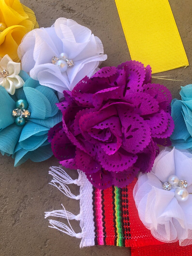 Fiesta Flower Belt Baby Shower Corsage Fiesta Flower Belt Etsy