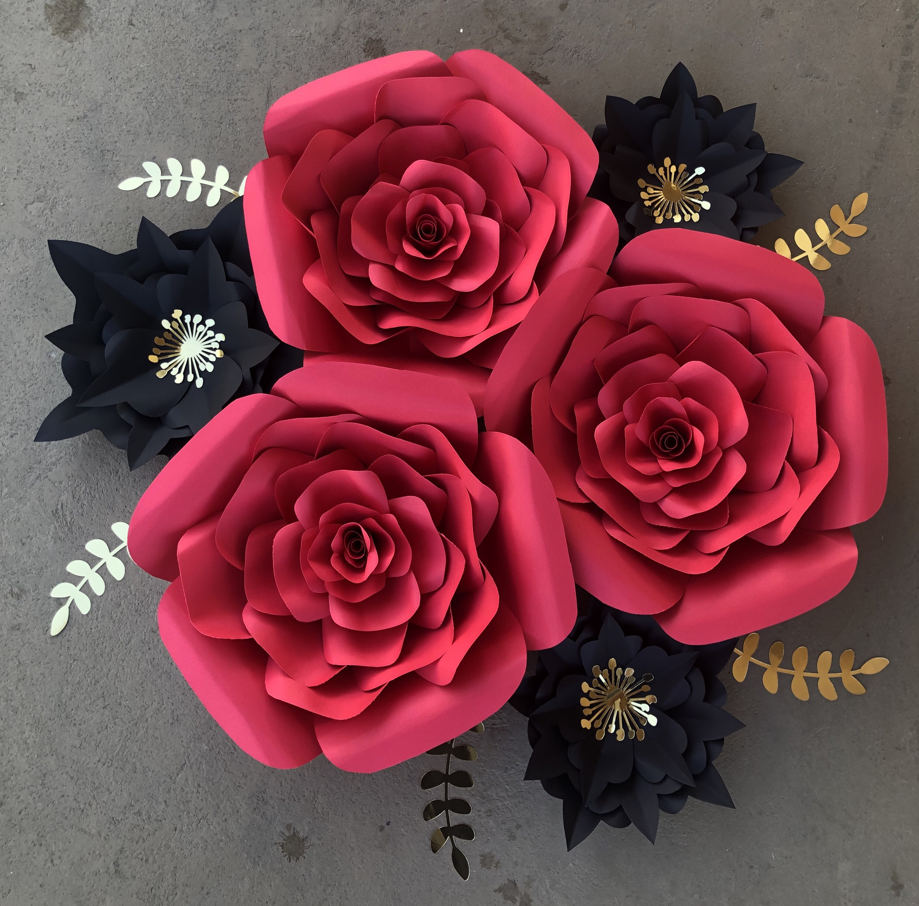 Rose Paper Flower / Paper Flower Backdrop /Birthday Paper Etsy