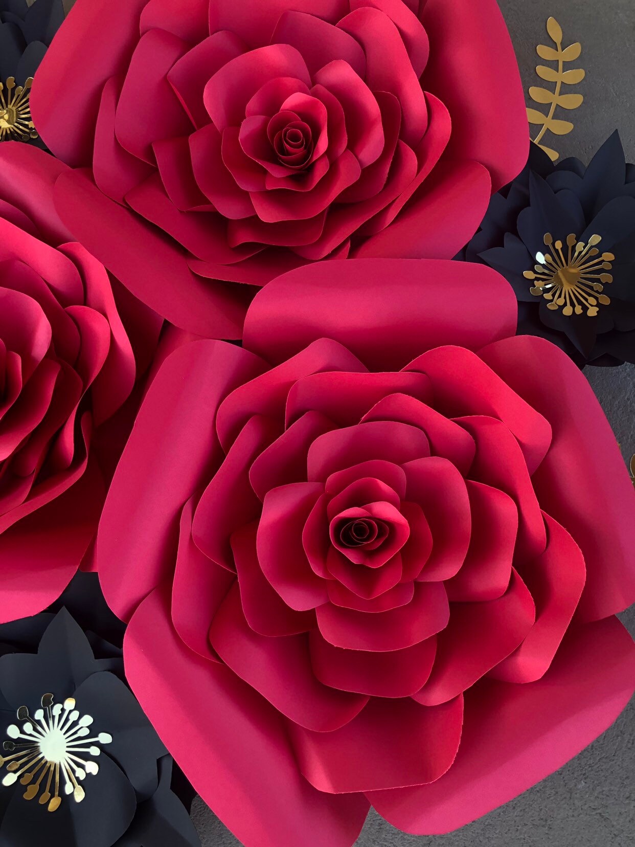 Rose Paper Flower / Paper Flower Backdrop /Birthday Paper Etsy