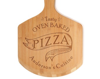 Personalized Custom Engraved Bamboo Oven/Pizza Peel - Oven Baked