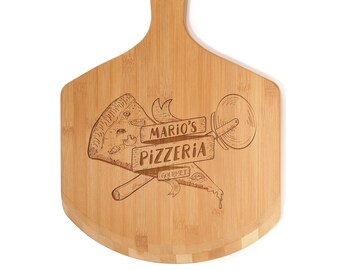 Personalized Custom Engraved Bamboo Oven/Pizza Peel - Pizzeria