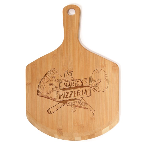 Personalized Custom Engraved Bamboo Oven/Pizza Peel - Pizzeria