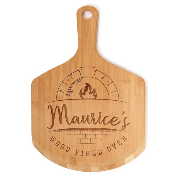 Personalized Custom Engraved Bamboo Oven/Pizza Peel - Wood Fired Oven