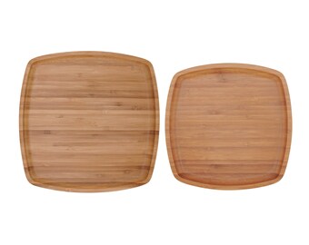 Heat Resistance Bamboo Fibre Plates Unbreakable Anti Slip Bamboo Plates Reusable