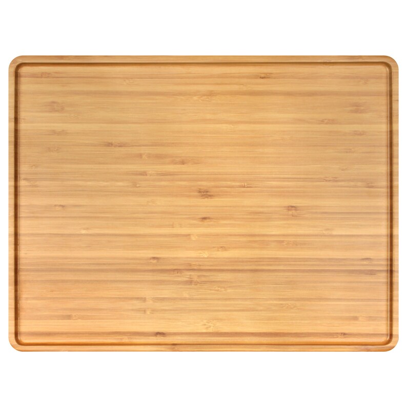 Organic Bamboo Wood Tea Serving Tray 17x13x0.75 Rounded