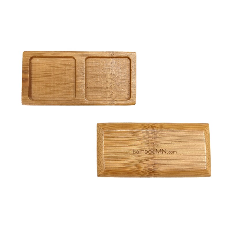 Reusable Bamboo Wood Mini Condiment Dish Plate Square Etsy