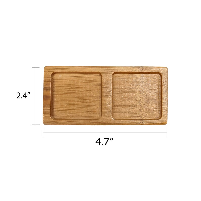 Reusable Bamboo Wood Mini Condiment Dish Plate Square Etsy