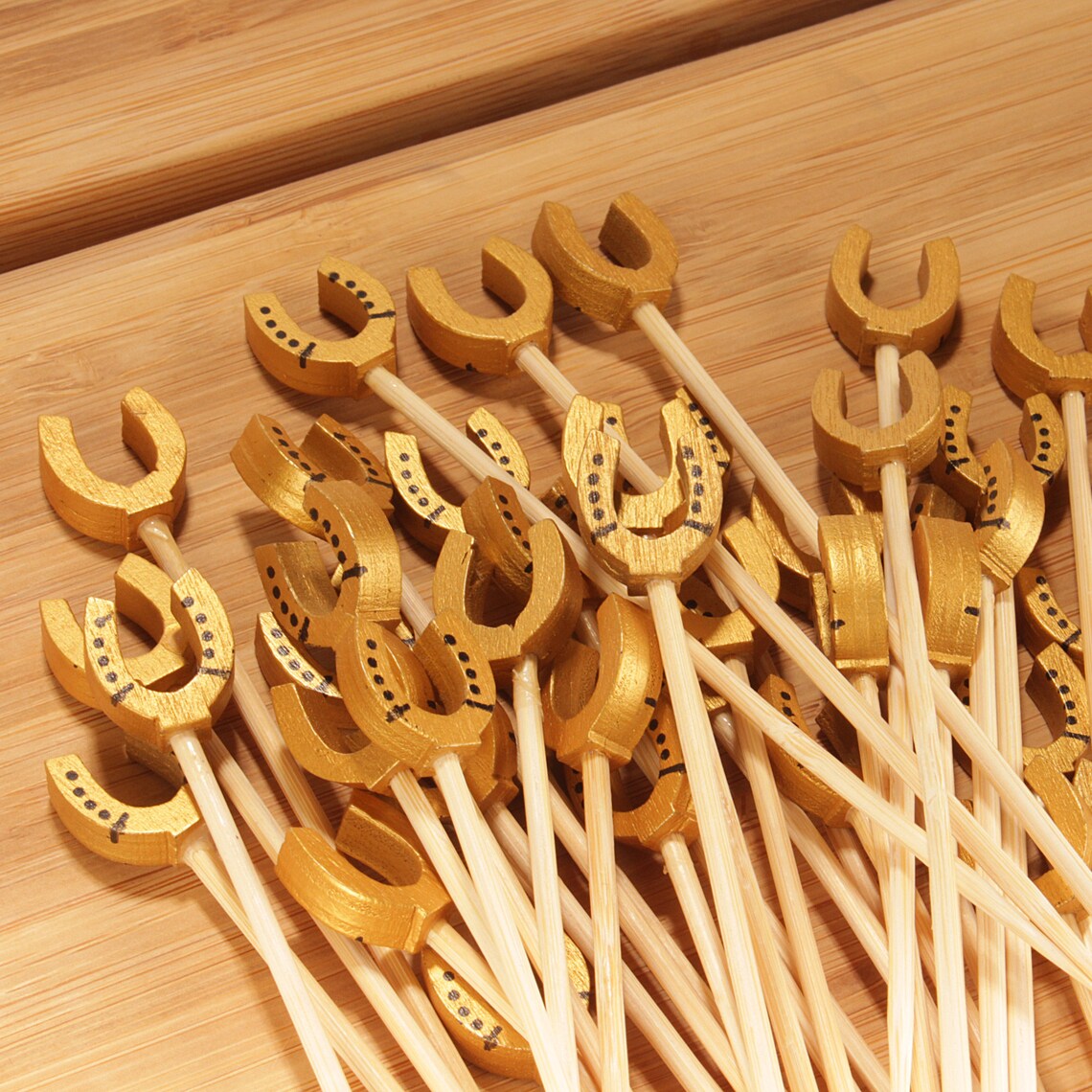 Decorative Bamboo Lucky Horseshoe Picks Etsy