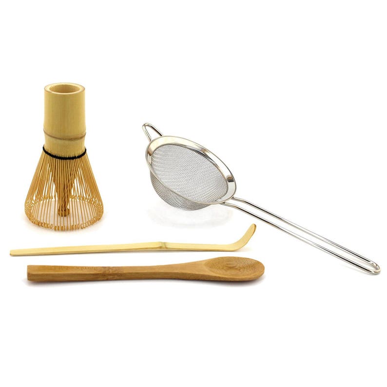 Matcha Tea Whisk Set Chasen Tea Strainer Traditional Scoop Etsy