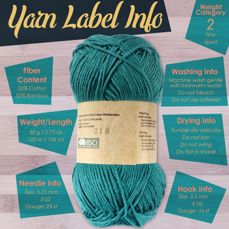 Jubileeyarn Bamboo Cotton Sport Yarn 50g/skein 31 Colors Etsy