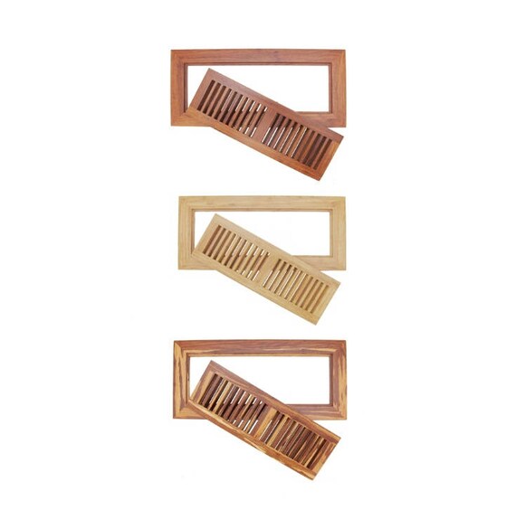 Bamboo Wood Floor Vent Register Wood 6 3 4 X 14 Etsy