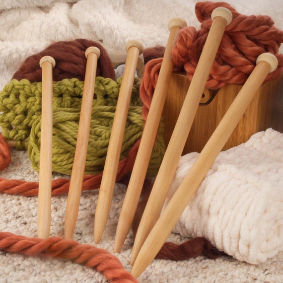 Jumbo Giant Thickness Chilean Pine Wooden Knitting Needles Chunky Custom  40mm wide x 110cm