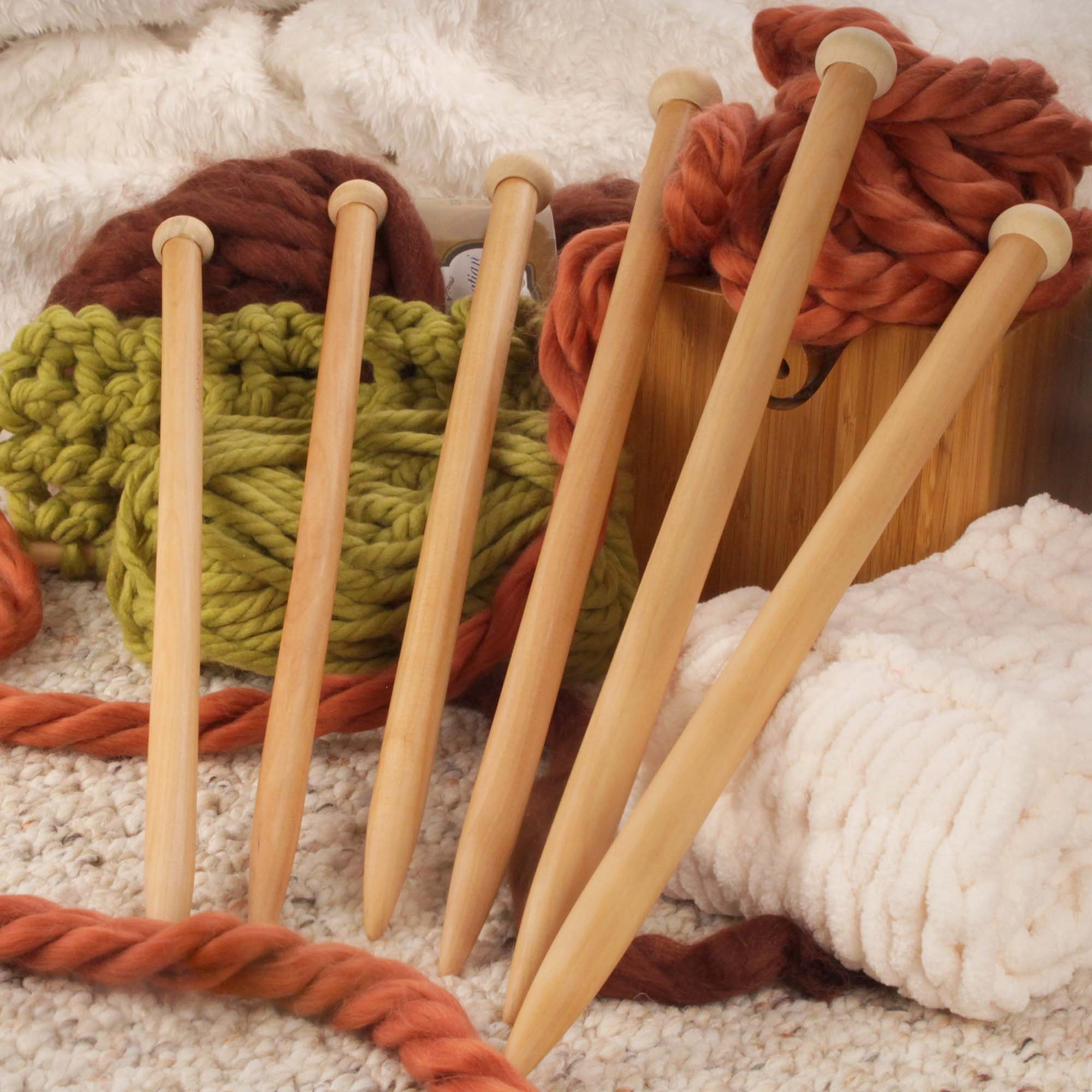 Jumbo Giant Thickness Chilean Rauli Wooden Knitting Needles Chunky Cus –  Imagina Natural