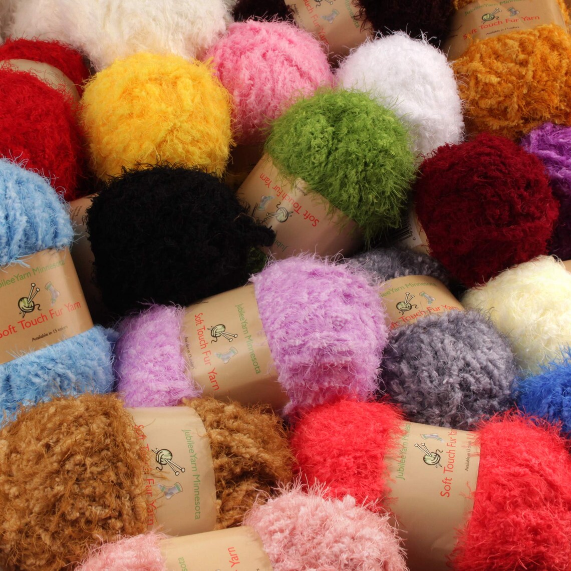 JubileeYarn 100g Soft Touch Fuzzy Fur Yarn 2 Skeins Etsy