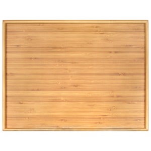 Organic Bamboo Wood Tea Serving Tray 17x13x0.75 Sq Edges