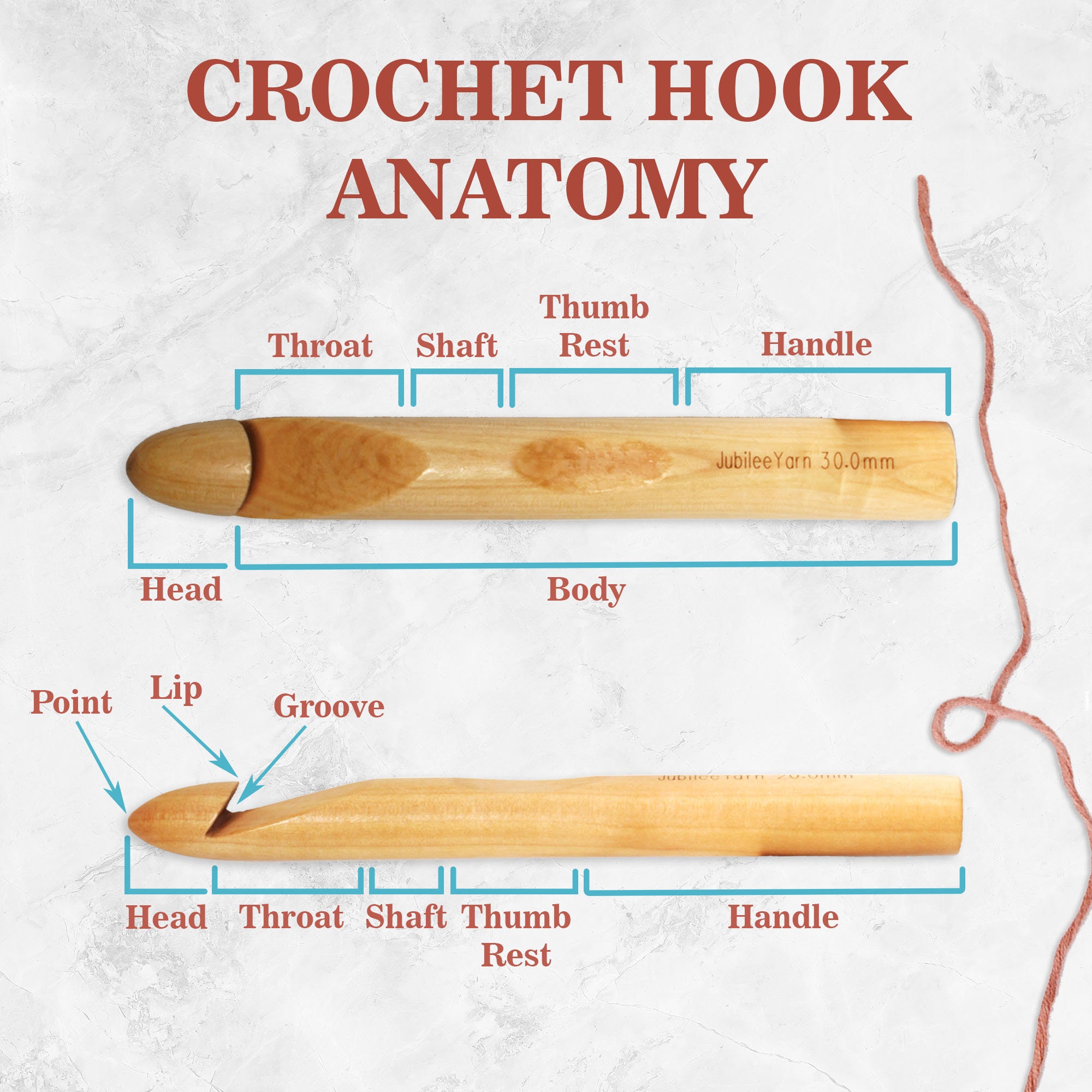 Addi 6mm 15cm Bamboo Crochet Hook - 545-7 - Hobiumyarns