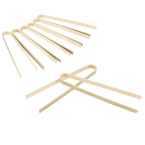 6.3 Mini Bamboo Wood Disposable Tongs - Etsy