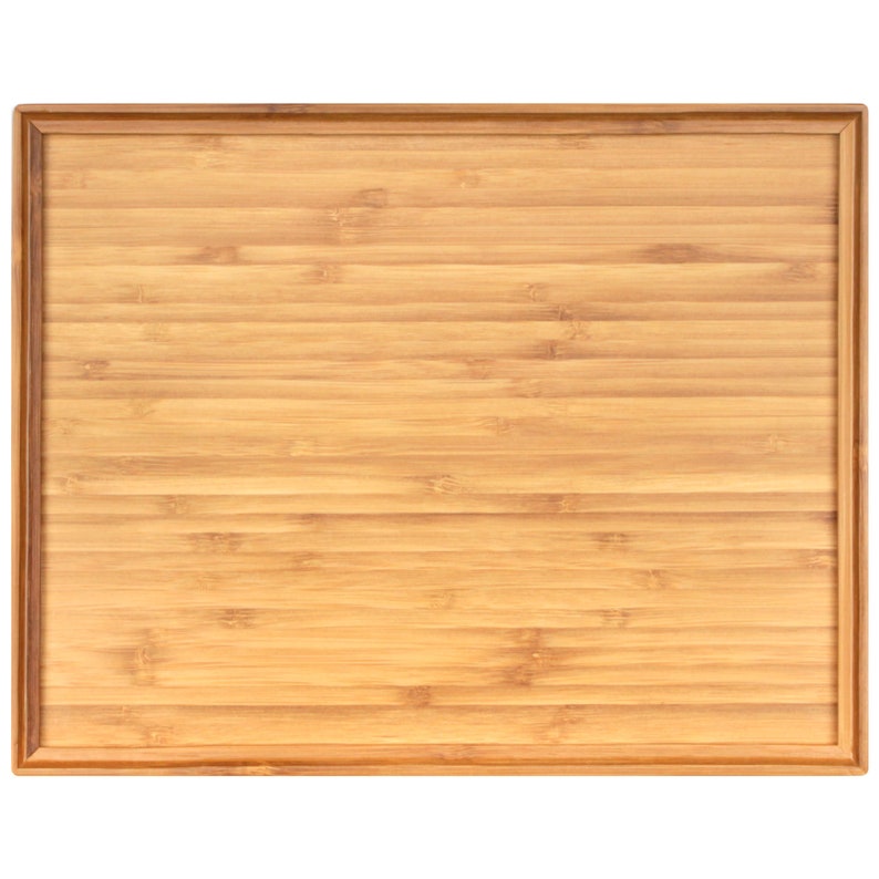 Organic Bamboo Wood Tea Serving Tray 11x8.9x0.6 Sq Edges