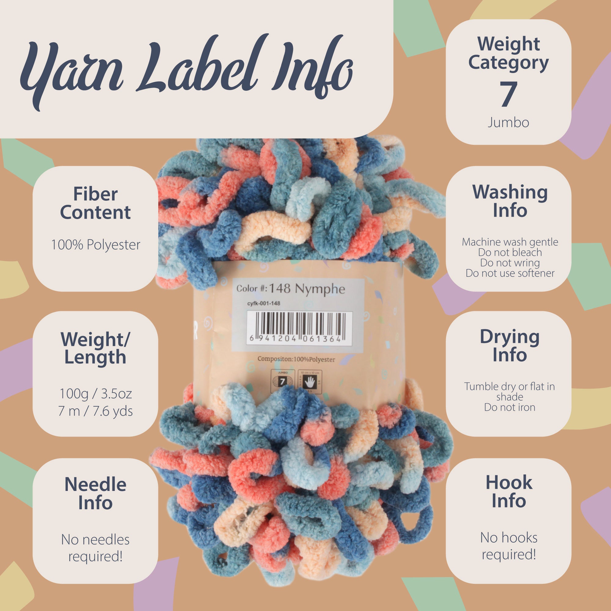 BambooMN Finger Knitting Yarn - Fun Finger Loops Yarn - 100% Polyester -  Ultra Violet - 2 Skeins