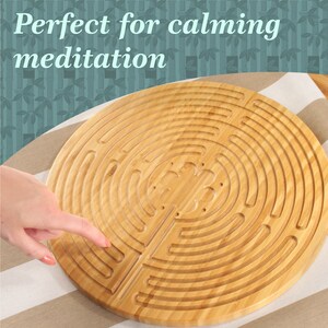 Bamboo Wood Finger Labyrinth Prayer Maze 12.5 Diameter Chartres Style 7 ...