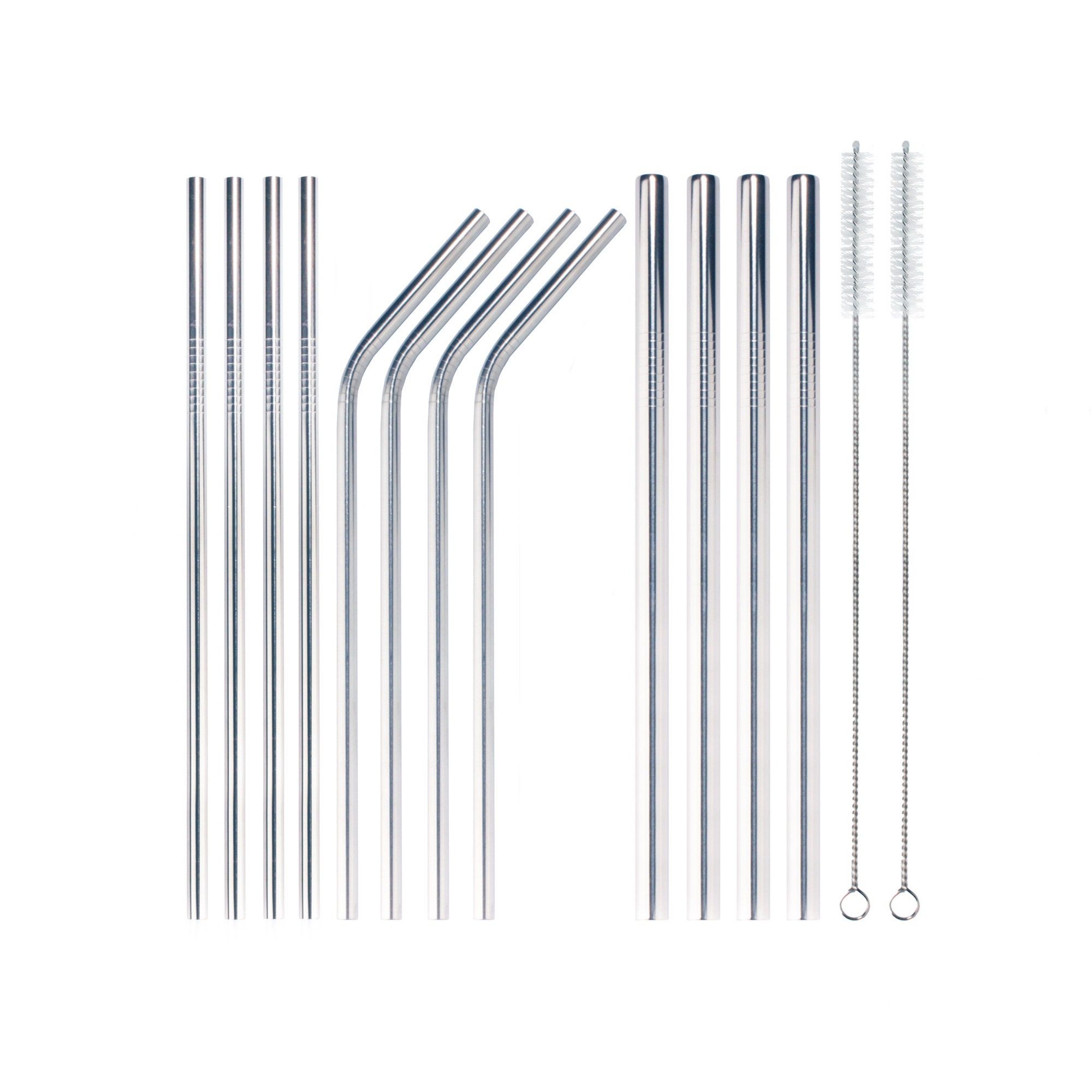 50-Pack Stainless Steel Straws,8.5Inch Reusable Drinking Metal