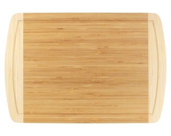 Premium Two-Tone Bamboo Cutting Board - Grooved/Flat - 17.25" x 11.75" x 0.75"