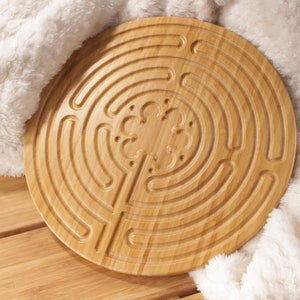 Bamboo Wood Finger Labyrinth Prayer Maze 12.5 Diameter Chartres Style 7 ...
