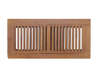 Brown 6" Inch x 14" Inch Bamboo Floor Register Air Vent