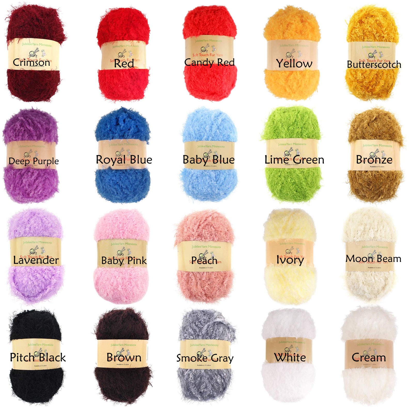 Jubileeyarn 100g Soft Touch Fuzzy Fur Yarn 2 Skeins Etsy