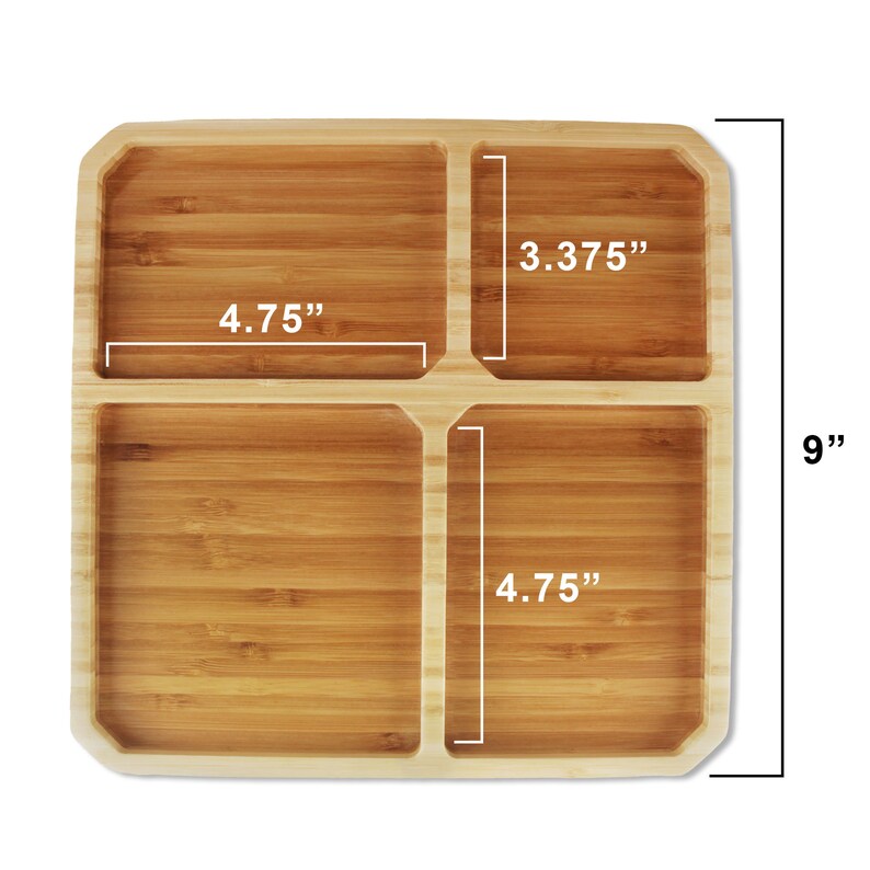 Bamboo Portion Control Plates Ecoware Reusable Dinnerware Divided Plates for Adults and Kids 3 Styles image 6