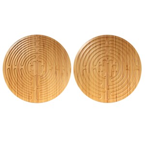 Bamboo Wood Finger Labyrinth Prayer Maze 12.5 Diameter Chartres Style 7 ...