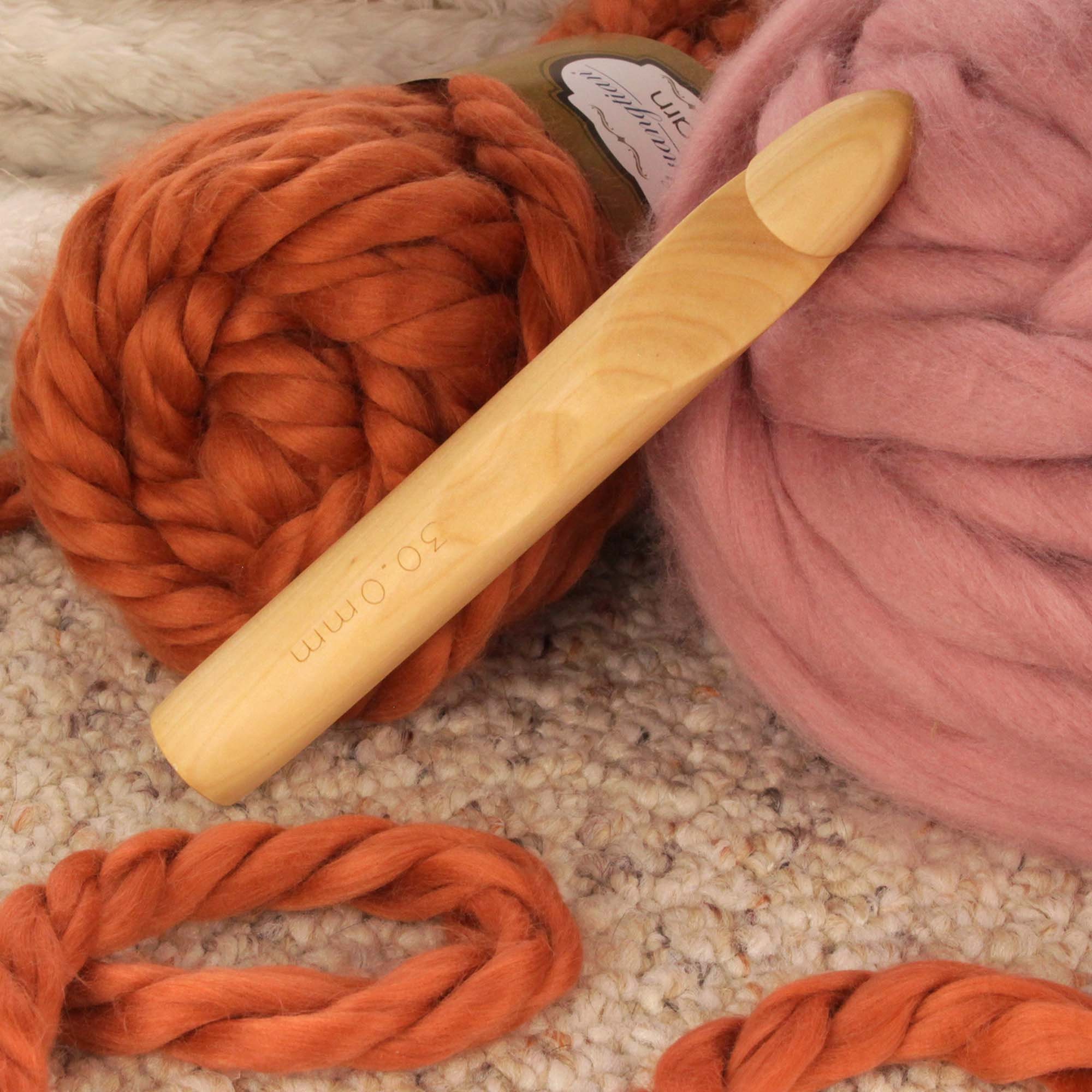 15pcs Large Crochet Hook Wooden Bamboo Chunky Jumbo Yarn Knitting Needle  3-25mm