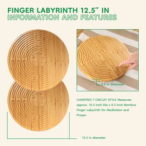 Bamboo Wood Finger Labyrinth Prayer Maze 12.5 Diameter Chartres Style 7 ...