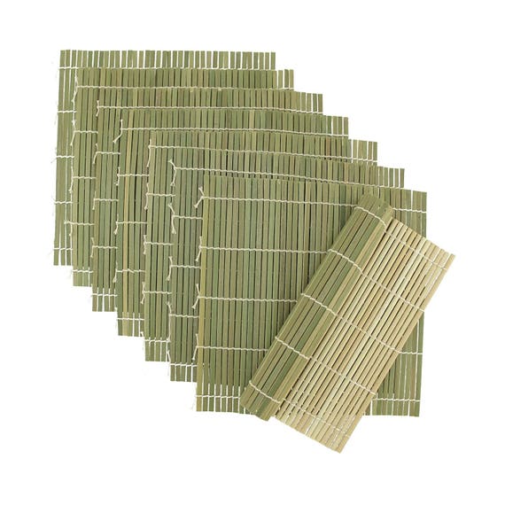 Green Bamboo Sushi Rolling Mats 9.5 X 9.5 