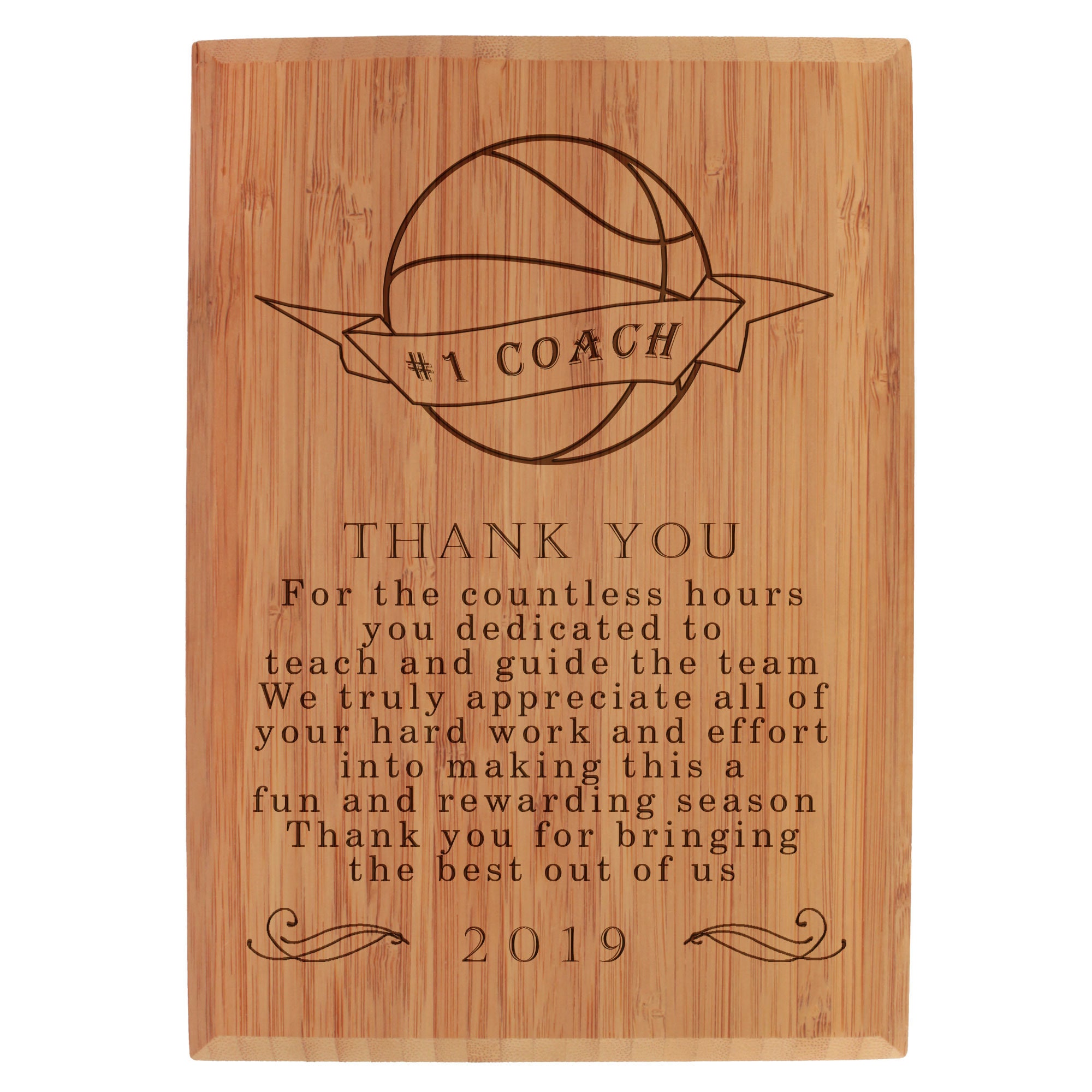 Laser Engraved Thank You Coach Plaque Sport Themed Etsy