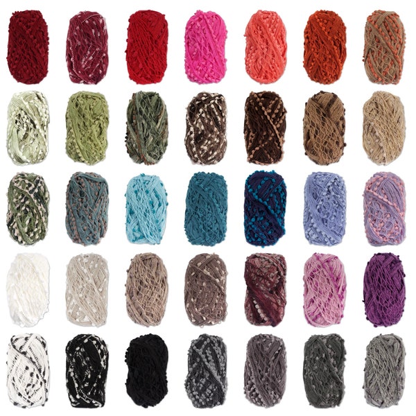 JubileeYarn - Fishnet Pom Pom Yarn - 100g/Skein - 35 Colors Available